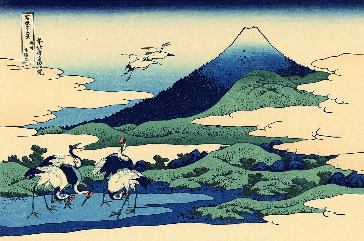 Umegawa in Sagami province by hokusai, kacho-ga