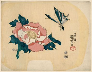 Butterfly and Camellia by Utagawa Kuniyoshi