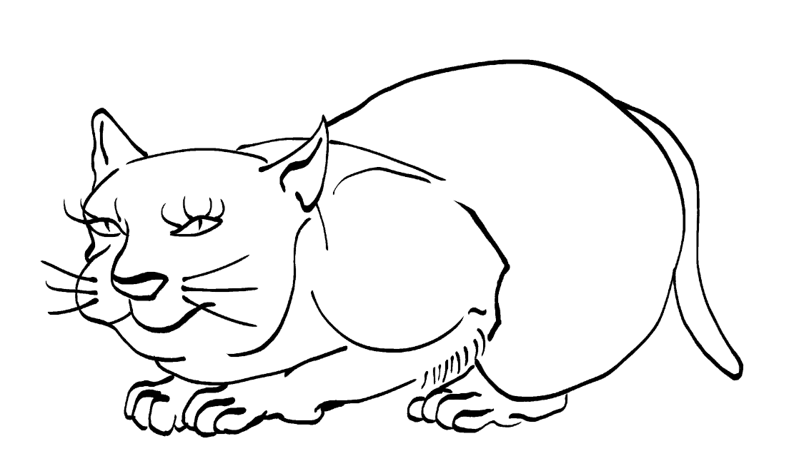Cat -ukiyo-e BlackandWhite 10 - (猫) by RedSparkle (12-2019)